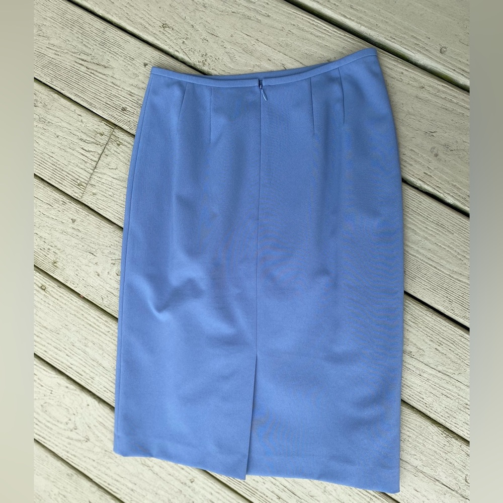 NWOT KASPER Slate Blue Pencil Fully Lined Midi Skirt, Size: 4 - Picture 2 of 8